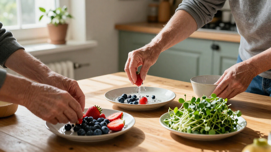 Healthy Eating Fruits And Microgreens