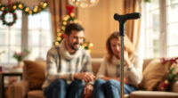 Yayayo Folding Cane with Seat and LED Light for Holiday Outings